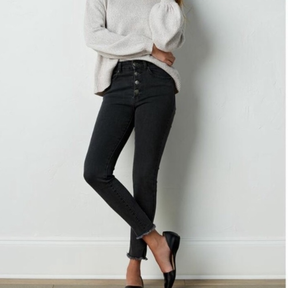 MUD PIE faded wash black skinny jeans